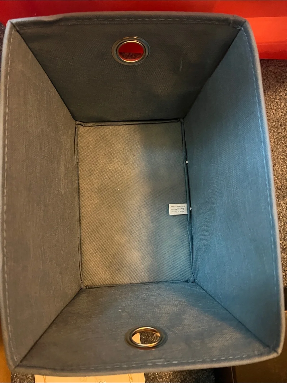 Blue Fabric Storage Bin with Metal Grommets - Home Accents used once at wedding
